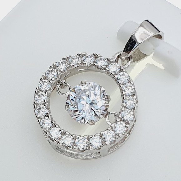 "#925 Sterling Silver Cubic Zircon Pendant for Women/Girls, US925P1132 - Picture 11 of 11